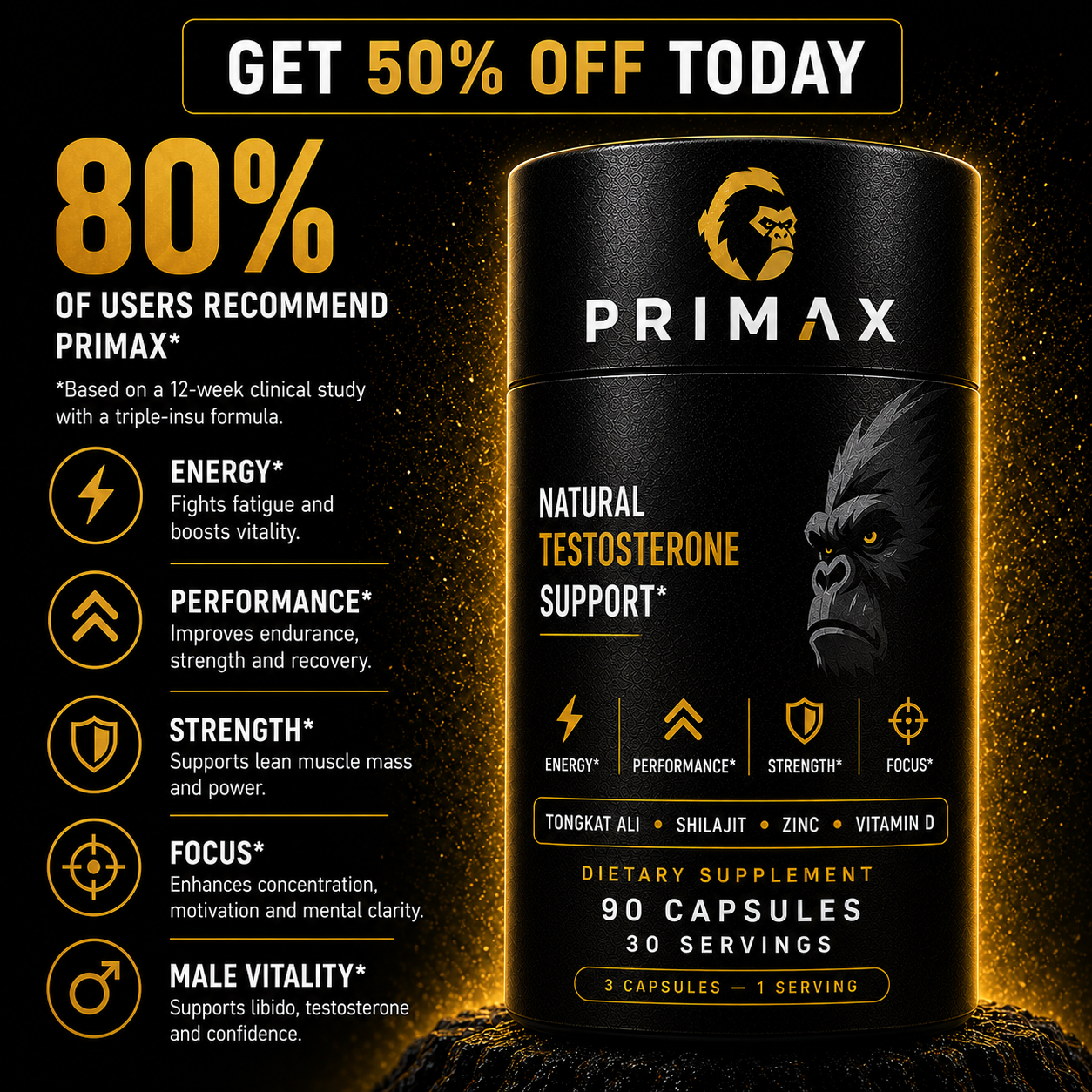 Natural Testosterone Support – Primax™